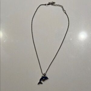 Silver Dolphin Mood Changing Pendant Necklace